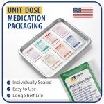 MFASCO - 7 in 1 - Travel Size Medicine Kit - TSA Approved | 28 First Aid Emergency OTC Medicine Packets for Cruise & International Travel | Compact Med Refill for Traveling & Office Assembled in USA