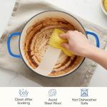 3 Quart Enameled Cast Iron Braiser, Non Stick Enameled Cast Iron Skillet with Lid, Dutch Oven Skillet with lid up to 500°F for Oven, Stove, Grill, Shallow Dutch Oven for Cook, Bake (Blue)