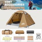 Camppal 2-3 Person Backpacking Tent, Waterproof Windproof 4 Season Tent for Camping, Easy Setup 2 Person Tent for Backpacking, Hiking, Hunting, Motor Cycling & Biking