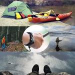 aZengear Paracord Survival Bracelet (2 Pack) | Flint Steel Fire Starter, Whistle, Compass, Mini Saw | Adjustable Wrist Band Size for Camping, Bushcraft, Emergency Kit (Black & Orange)