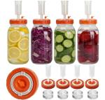 Fermentation Kit for Wide Mouth Mason Fermenting Jar, with 4 Glass Fermentation Weights,4 Fermenting Lids,4 Airlocks (No Jars) Complete Pickling Sauerkraut Kit