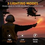 ULTRAFIRE Rechargeable Traffic Wand Flashlight, 11 Inch LED Bright Safety Light with Belt Clip, Zoomable Signal Light Stick for Traffic Control, Airport, Police, Security, Camping, UF-303X (2 Pack)