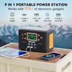 HOWEASY Portable Power Station,260W(500W peak) Solar Generator with PD 65W,110V Pure Sine Wave AC Outlet, 48000mAh Backup Lithium Battery for Outdoor Camping Travel Home Emergency