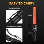 ULTRAFIRE Rechargeable Traffic Wand Flashlight, 11 Inch LED Bright Safety Light with Belt Clip, Zoomable Signal Light Stick for Traffic Control, Airport, Police, Security, Camping, UF-303X (2 Pack)