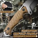 Purple Dragon Fixed Blade Knife - Tanto Knife with D2 Steel Blade and G10 Handle - Camping Knives with Sheath for Bushcraft, Survival, Hiking - Ideal Gift for Men