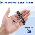 WORKPRO Rechargeable Pen Light, Mini Flashlight, 2 Pack Ultra-Compact EDC Flashlight, Pocket Flashlight with Clip, Memory Function and 2 x USB C Cable Included, Black