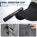 WORKPRO Rechargeable Pen Light, Mini Flashlight, 2 Pack Ultra-Compact EDC Flashlight, Pocket Flashlight with Clip, Memory Function and 2 x USB C Cable Included, Black