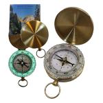 Glow in The Dark, Waterproof, Gold Brass Pocket Compass for Camping, Hiking, Wilderness Backpacking, Survival Gear Pack Orienteering Hunting Navigation Tool Gift for Kids, Adults (FBA - Blank)
