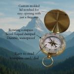 Glow in The Dark, Waterproof, Gold Brass Pocket Compass for Camping, Hiking, Wilderness Backpacking, Survival Gear Pack Orienteering Hunting Navigation Tool Gift for Kids, Adults (FBA - Blank)