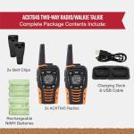 Cobra ACXT645 Waterproof Walkie Talkies - Rechargeable, 22 Channels, Long Range 35-Mile Two-Way Radio Set, Black and Orange (2-Pack)