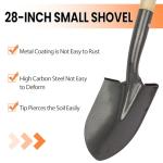 28-Inch Round Metal Garden and Camp Shovel