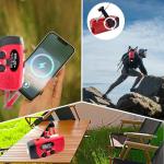 Portable 2000mAh Hand Crank Emergency Solar Panel SOS Weather Radio, Self-Powered 7 NOAA Channels Emergency Radio, WB/AM/FM Radios with Reading Lamp, Hand Crank Flashlight Home Survival Supplies (Red)