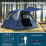 TIMBER RIDGE 5-6 Person Blackout Design Camping Tent, 60s Easy Setup Instant Cabin Tent for Family with Rainfly, Water-Resistant, 9' x 9' x 72" for Outdoor Adventures Gatherings