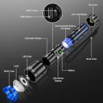 Voylite Rechargeable Flashlights High Lumens - 100000 LM, 5000mAh Battery with LCD Display, 3 Modes, Zoomable & IP67 Waterproof - for Camping, Dog Walking, Emergencies