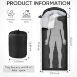 OBTANIM Sleeping Bags Portable Waterproof Camping Sleeping Bag for Adults Kids 4 Seasons Cold Weather or Warm Backpacking Hiking Travel Indoor Outdoor Use (Black)