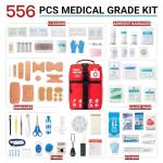 556 Piece Premium Large First Aid Kit, Survival Medical First Aid Bag – Labelled Compartments, Workplace Essential, Home & Sports, Molle Tactical Rip-Away Design, First Responders' Choice for Trauma