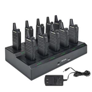 Retevis RT22 Two Way Radio,Rechargeable Walkie Talkies Long Range(10 Pack) with 10 Way Gang Charger,Charging Progress Bar,Workplace Organization,Compact Walkie Talkie for Adults Office School Daycare