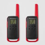 Motorola Solutions, Portable FRS, T210, Talkabout, Two-Way Radios, Rechargeable, 22 Channel, 20 Mile, Black W/Red, 2 Pack