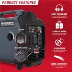 A-iPower Portable Inverter Generator, 2300W RV Ready, EPA & CARB Compliant CO Sensor, Portable Ultra-Light Weight For Backup Home Use, Tailgating & Camping (SUA2301i)