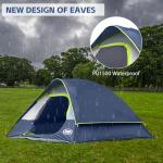 Camping Tent 4 Person, Waterproof Windproof Tent with Rainfly Easy Set up-Portable Dome Tents for Camping (Dark Blue)