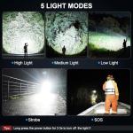 3 Pack Rechargeable Flashlights High Lumens, 990000LM Super Bright LED Flashlight, Adjustable Powerful Flash Light with 5 Modes & USB Cable, Waterproof Handheld Flashlight for Home Camping Outdoor