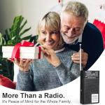 BAIJIALI NOAA Weather Radio with AM/FM, Emergency Portable Radio - Strong Reception, Battery Operated, Headphone Jack for Storms, Hurricanes and Outdoor Activities (Black)