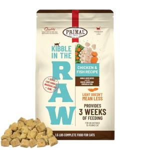 Primal Kibble in The Raw, Freeze Dried Cat Food, Chicken & Fish, Scoop & Serve, Made with Raw Protein, Whole Ingredient Nutrition, Crafted in The USA, Dry Cat Food, 24 Ounce (1.5 lb) Bag