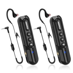 Super Mini Walkie Talkies Long Range for Adults Rechargeable Small Portable Two Way Radios with Earpieces Communication Devices Set Type-C Charger for Baseball Restaurant Supermarkets Hotel,2 Pack