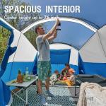 PORTAL 8 Person Family Camping Tent with Screen Porch, Weather Resistant Tunnel Tent with Rainfly, Large Family Tents for Outdoor Camping, Party