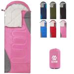 Elevon Sleeping Bag for Adults Teens Kids Cold Warm Weather, Portable Waterproof & Lightweight, Pink