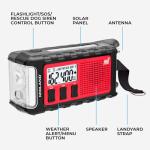 Midland - ER310PRO, Portable Emergency Bluetooth Weather AM/FM Radio with 10,000 mAh Power Bank - Multiple Power Sources, SOS Flashlight, Ultrasonic Rescue Dog Siren, & NOAA Weather (Red/Black)