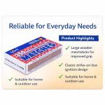 Large Safety Matches - 1000 Count Pack