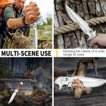 Purple Dragon Camping Fixed Blade Knife with Sheath-6 Inch Outdoor Knife-Full Tang 440C Steel Bushcraft Knife with Redwood Handle-Outdoor Gear Christmas Gift for Men and Women