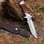 Purple Dragon Camping Fixed Blade Knife with Sheath-6 Inch Outdoor Knife-Full Tang 440C Steel Bushcraft Knife with Redwood Handle-Outdoor Gear Christmas Gift for Men and Women