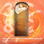 FARLAND Sleeping Bag for Adults, Cold Weather & Warm Plush Fleece-Lined Interior - Portable Waterproof Windproof with Compression Sack for Camping Hiking Traveling Indoor & Outdoor