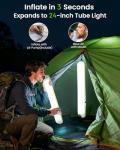 BILTRTE Solar Camping Lantern Rechargeable, Outdoor Emergency Light for Power Outage, Hurricane, Survival Kit, IP66 Waterproof Inflatable LED Lamp for Hiking, Backpacking