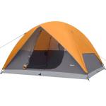 Amazon Basics 6-Person Dome Camping Tent with Easy Setup, Rainfly, Water Resistant, Ventilation, for Hiking and Backpacking, Orange and Grey, Includes Carry Bag