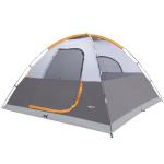 Amazon Basics 6-Person Dome Camping Tent with Easy Setup, Rainfly, Water Resistant, Ventilation, for Hiking and Backpacking, Orange and Grey, Includes Carry Bag