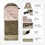 OneTigris Envelope 3 Season Sleeping Bag Extra-Wide Warm for Camping Backpacking Travel Outdoor Activities
