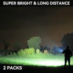 TIMSUMR Rechargeable Flashlights 90,000 High Lumen, 2 Pack Super Bright LED Flashlight with 5 Modes, High Powered Flash Light for Home, Camping, Outdoor