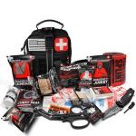 Survival First Aid Kit with Israeli Bandage, Chest Seal, Tourniquet, Splint, Tactical Military Combat Molle IFAK for Wound Care, Bleeding Control, Trauma Hemorrhage and More (Black)