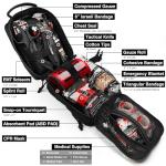 Survival First Aid Kit with Israeli Bandage, Chest Seal, Tourniquet, Splint, Tactical Military Combat Molle IFAK for Wound Care, Bleeding Control, Trauma Hemorrhage and More (Black)