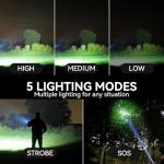 TIMSUMR Rechargeable Flashlights 90,000 High Lumen, 2 Pack Super Bright LED Flashlight with 5 Modes, High Powered Flash Light for Home, Camping, Outdoor