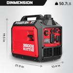 PowerSmart 3600-Watt Portable Inverter Generator, Quiet Technology, RV Ready 30A Outlet, Camping, Home use