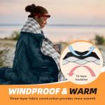 MEREZA Flannel Sleeping Bag for Adults XL, Large Wide Sleeping Bags for Camping Mens Warm Cotton Sleeping Bag 4 Season Warm & Cool Weather with Compression Sack (Navy Blue)