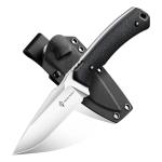 Dream Reach Fixed Blade Knife - D2 Steel Tactical Knife with Ergonomic Full Tang Handle and Kydex Sheath for Outdoor Camping Survival Gift for Men Women Black