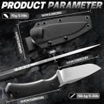 Dream Reach Fixed Blade Knife - D2 Steel Tactical Knife with Ergonomic Full Tang Handle and Kydex Sheath for Outdoor Camping Survival Gift for Men Women Black