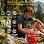 Emergency Radio with 4 Charging Cables, 22000mWh AM FM NOAA Weather Radio, Flashlight, Reading Lamp, SOS Alarm, Phone Charging Hand Crank Radio for Home Outdoor Emergencies.