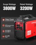 PowerSmart 3800-Watt Portable Inverter Generator Gas Powered, Quiet for Camping