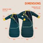 Kelty Space Cadet Infant and Toddler Sized Arms-Out Sleeping Bag, 30-40F Degree Rated, 8M-4T, Fleece-Lined Hand Covers (30F / 2-4T)